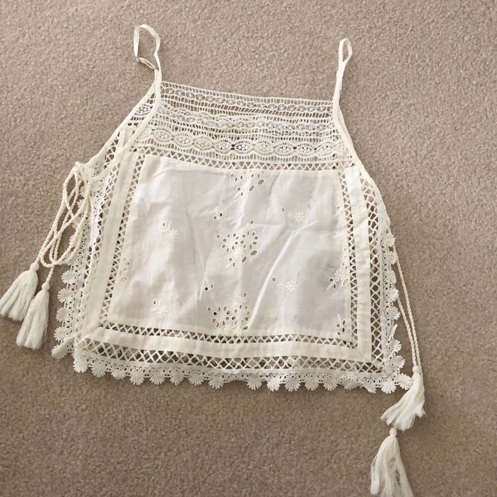Free People linen and lace tank